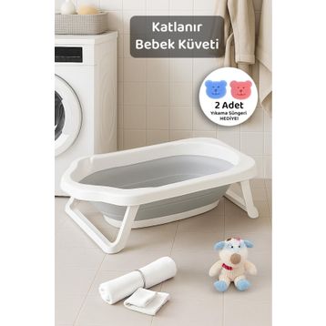Meleni Baby Katlanır Akordiyon Gri Bebek Banyo Küveti