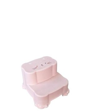 Meleni Baby Kaydırmaz Çocuk Taburesi Çift Basamaklı Banyo Lavabo Pembe Merdiven Yükseltici Bebek Basamağı