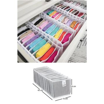 Meleni Home 15 x 43 x 14 cm M 3 Adet 11 Bölmeli Çok Amaçlı Akordiyon Çekmece ve Dolap İçi Düzenleyici