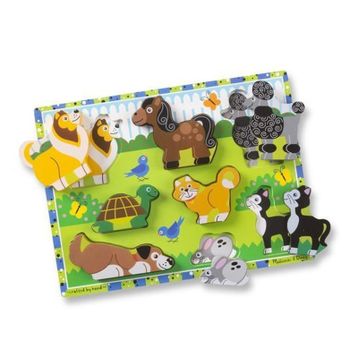 Melissa&Doug Ahşap Tombul Evcil Hayvanlar Yapboz