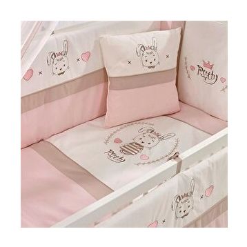 Meltem Smart Pretty Pembe Nakışlı 60x120 cm Bebek Uyku Seti