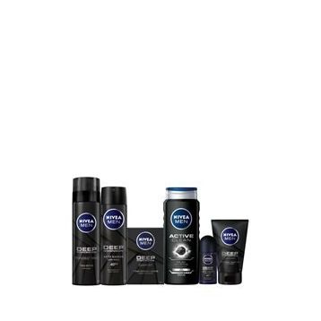 Men Deep Dimension Erkek Bakım Seti Duş Jeli Tıraş Köpüğü ve Losyonu Sprey ve Roll-On Deodorant Yüz Sakal Temizleme Jeli