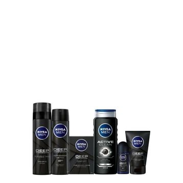 Men Deep Dimension Erkek Bakım Seti Duş Jeli Tıraş Köpüğü ve Losyonu Sprey ve Roll-On Deodorant Yüz Sakal Temizleme Jeli