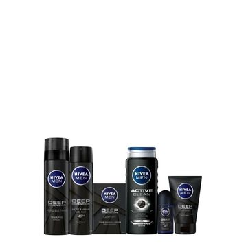 Men Deep Dimension Erkek Bakım Seti Duş Jeli Tıraş Köpüğü ve Losyonu Sprey ve Roll-On Deodorant Yüz Sakal Temizleme Jeli