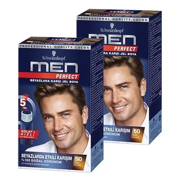 Men Perfect 50 Açık Kahve 80 ml x 2 Adet Saç Boyası