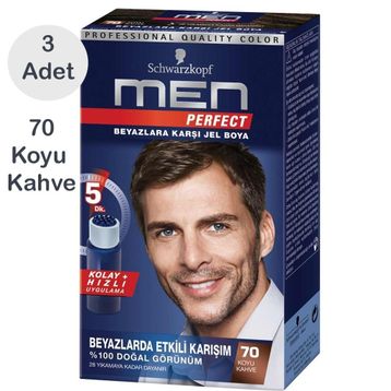 Men Perfect 70 Koyu Kahve 3 Adet Erkek Saç Boyası