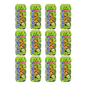 Mentos 30 gr Sour Yeşil Elma Aromalı Draje Sakız (12 adet)
