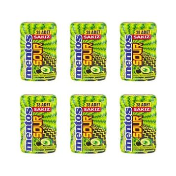Mentos 56 gr Sour Yeşil Elma Aromalı Draje Sakız (6 adet)