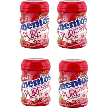Mentos 60 gr Pure Fresh Çilek Aromalı Sakız (4 adet)