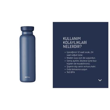 Mepal Insulated Bottle Ellipse Yalıtımlı 350 ml Mavi Termos