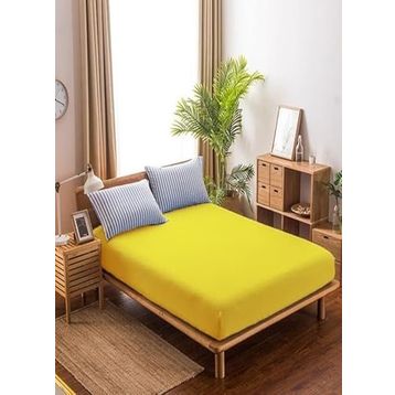 Mer-tim 100x200 cm Sarı Penye Lastikli Tek Kişilik Çarşaf