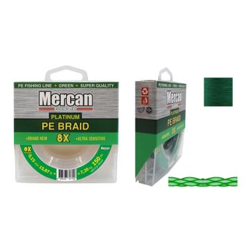 Mercan Pe Örgü Platinum X8 İp 150 m Yeşil Makara Misina