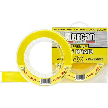 Mercan Pe Örgü Premium 4X İp 0.20 mm - 300 mt Sarı Misina