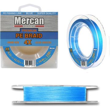 Mercan PE Örgü Premium 4X İp 0.33 mm - 150 mt Mavi Makara Misina
