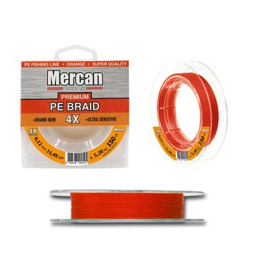 Mercan PE Örgü Premium 4X İp 150 mt Turuncu Makara Misina