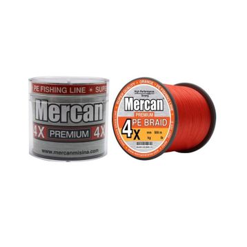 Mercan Pe Örgü Premium X4 İp 500 mt Turuncu Misina