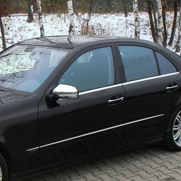 Mercedes E 2002-2009 4 Parça Paslanmaz Çelik Cam Çıtası