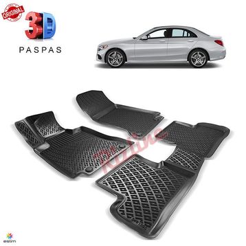 Mercedes W205 2014 Siyah 3D Havuzlu Paspas