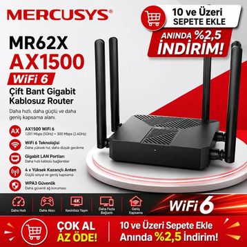 Mercusys MR62X 3 Port 1500 Mbps Router