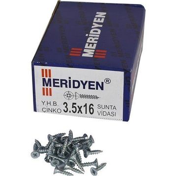 Meridyen 3.5x16 mm 1000 Adet Paket Sunta Vidası