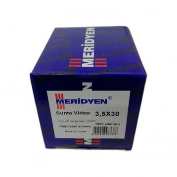 Meridyen 3.5x30 mm 1000 Adet Paket Sunta Vidası