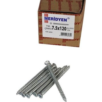 Meridyen 7.5x120 mm 100 Adet Paket PVC Buldex Vidası