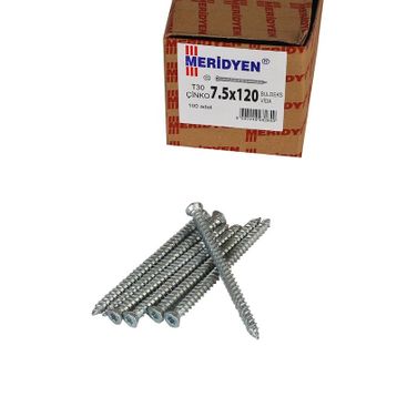 Meridyen 7.5x120 mm 100 Adet Paket PVC Buldex Vidası