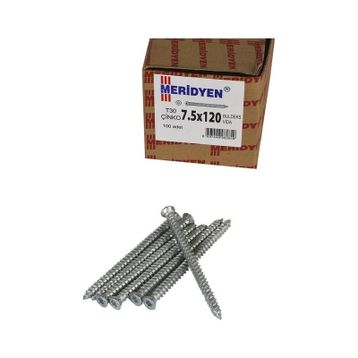 Meridyen 7.5x120 mm 100 Adet Paket PVC Buldex Vidası