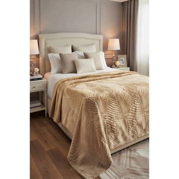 Merinos 220x240 cm Vizon Elegans Embos Çift Kişilik Battaniye