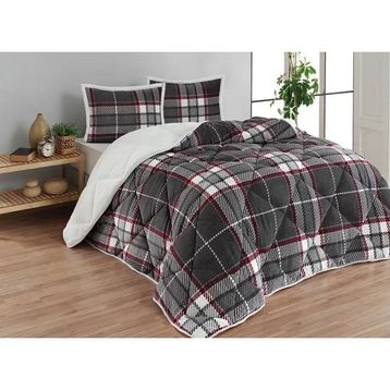 Merinos Comforter Anna Gri Çift Kişilik Yorgan Seti