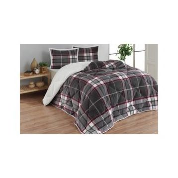 Merinos Comforter Anna Gri Çift Kişilik Yorgan Seti