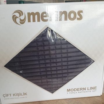 Merinos Modern Line 3 Parça Çift Kişilik Battaniye Set