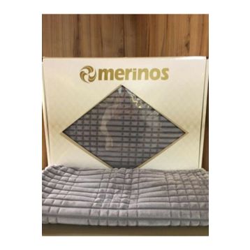 Merinos Modern Lıne 3 Parça Gri Battaniye Seti