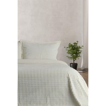 Merinos Modern Line Kemik Ekru 3 Parça Battaniye Seti