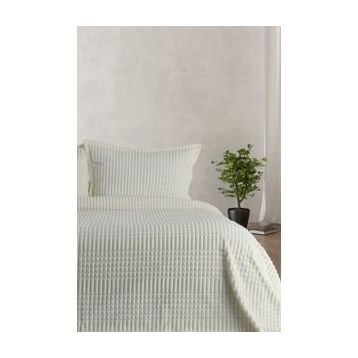 Merinos Modern Line Kemik Ekru 3 Parça Battaniye Seti