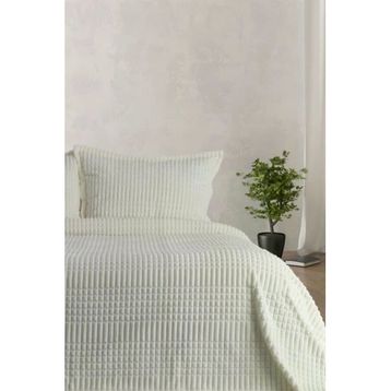 Merinos Modern Line Kemik Ekru 3 Parça Battaniye Seti