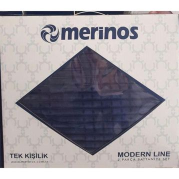 Merinos Modern Line Lacivert Tek Kişilik Battaniye Seti