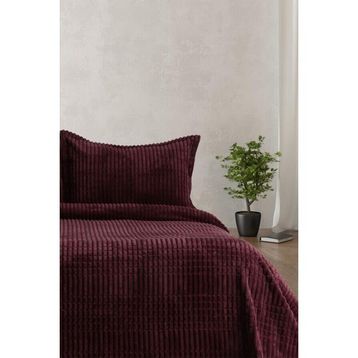 Merinos Modern Line Tek Kişilik 150 x 220 cm Bordo Battaniye Seti