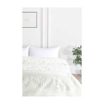 Merinos Pırıltı Embos Ekru Çift Kişilik Battaniye