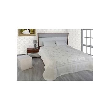 Merinos Pırıltı Embos Vizon Kemik Silver Çift Kişilik Gümüş Detaylı Battaniye