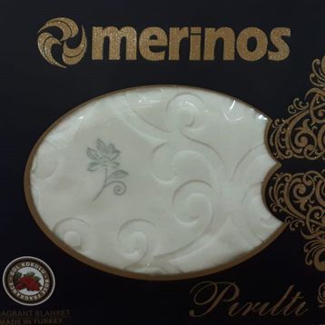 Merinos Pırıltı Embos Vizon Kemik Silver Çift Kişilik Gümüş Detaylı Battaniye