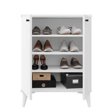 Merlin Mobilya Mario 4 Katlı Beyaz Ayakkabılık