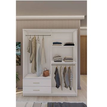 Metalia 4 Kapılı 2 Çekmeceli Aynalı Gardrop