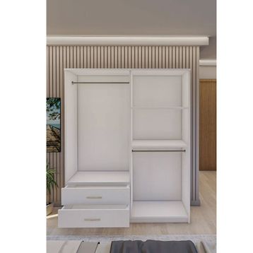 Metalia 4 Kapılı 2 Çekmeceli Aynalı Gardrop