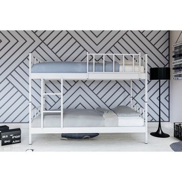Metalia GM-127 Beyaz 90x190 cm Ayarlanabilir Çiftli Ranza
