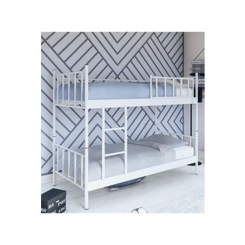 Metalia GM-127 Beyaz 90x190 cm Ayarlanabilir Çiftli Ranza