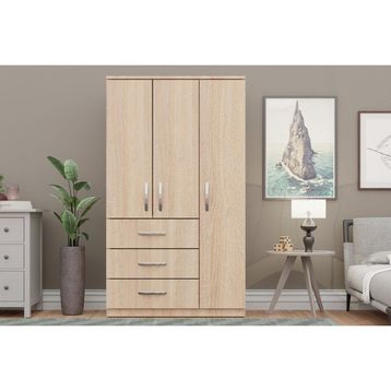 Metalia GM 302-S Ece Lüx 3 Kapı 3 Çekmeceli Sonomo Gardırop
