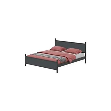 Metalia GM 305 Modern Çift Kişilik Ahşap Metal Siyah Antrasit Gri 150x200 CM Karyola