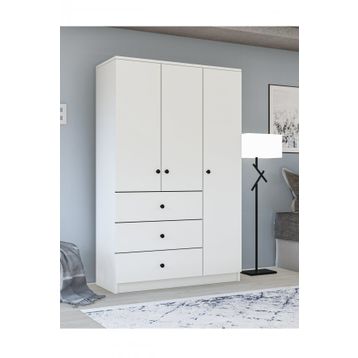 Metalia GM 308 Ece Lüx 3 Kapı 3 Çekmeceli Düğme Kulplu Gardırop