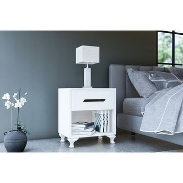 Metalia GM020 Siyah Kulplu Beyaz Komodin